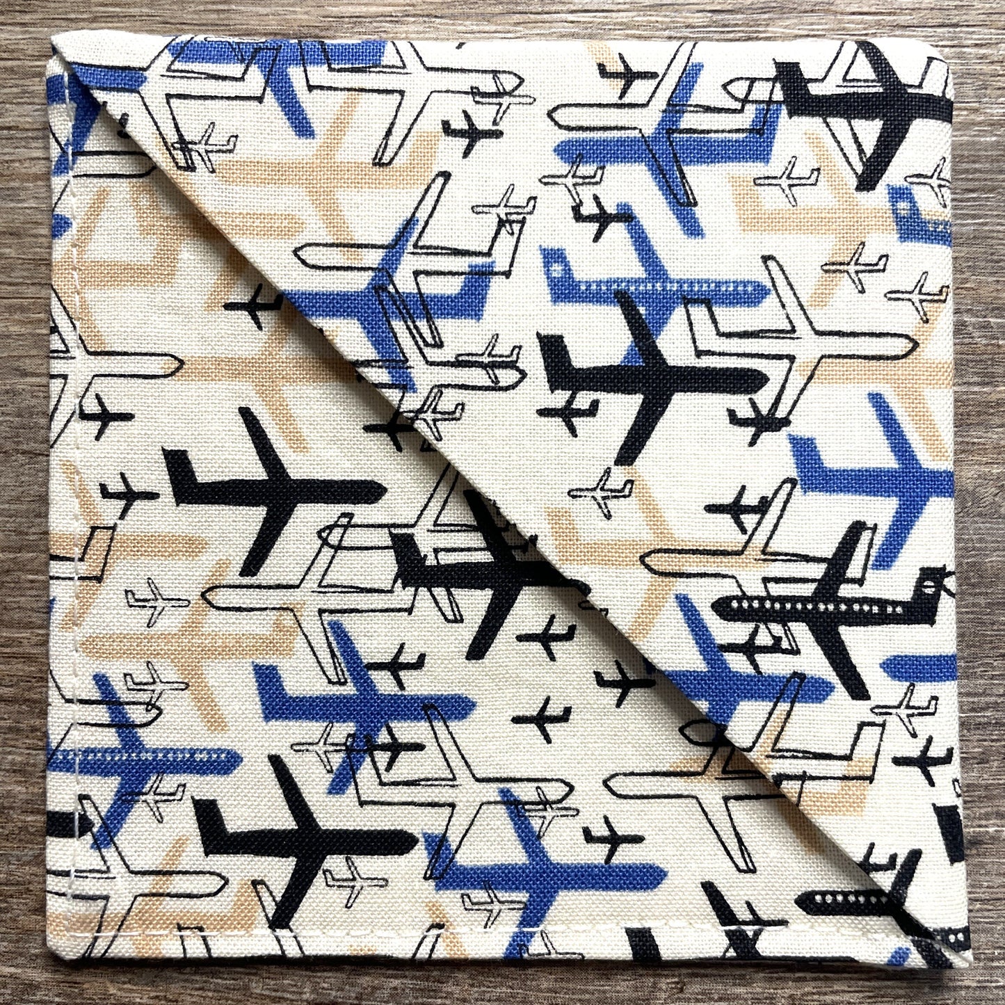 Fabric Corner Bookmark - Aeroplane