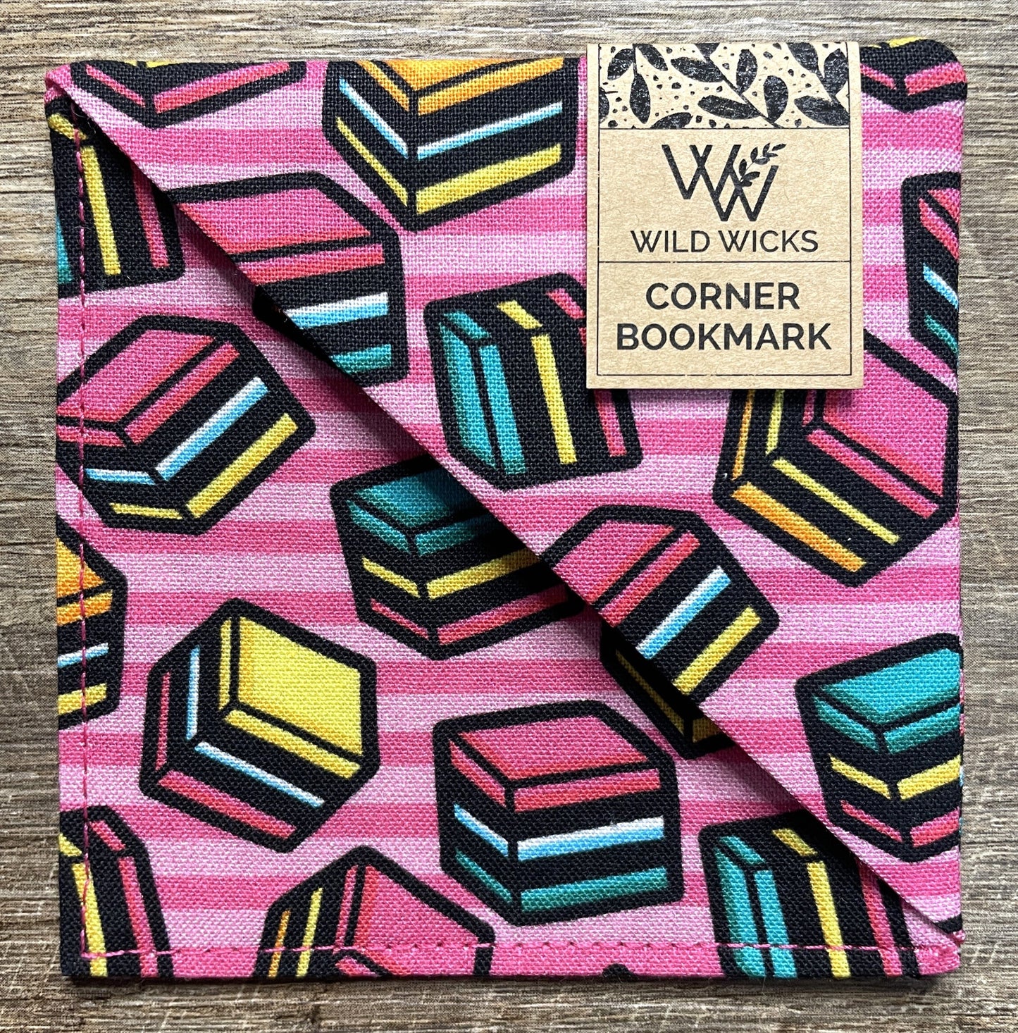 Fabric Corner Bookmark - All Sorts of Liquorice