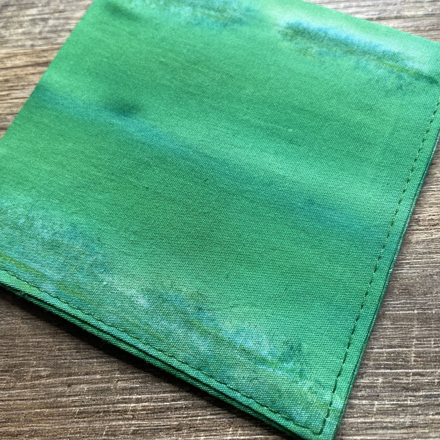 Fabric Corner Bookmark - Aqua Batik Stripes