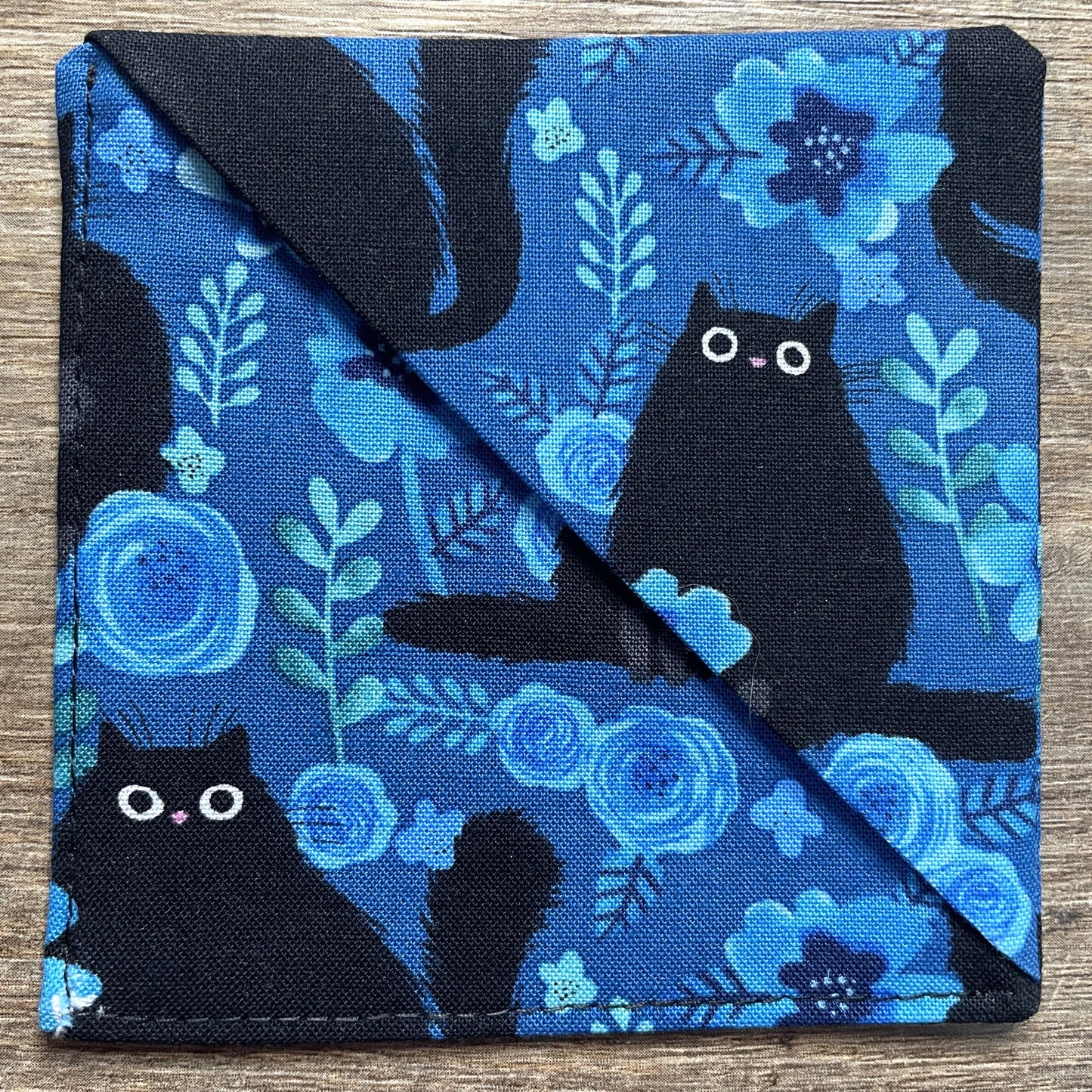 Fabric Corner Bookmark - Black Cat
