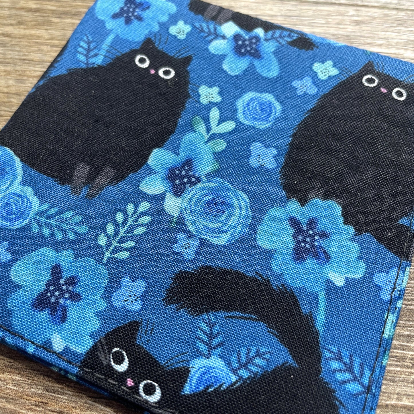 Fabric Corner Bookmark - Black Cat