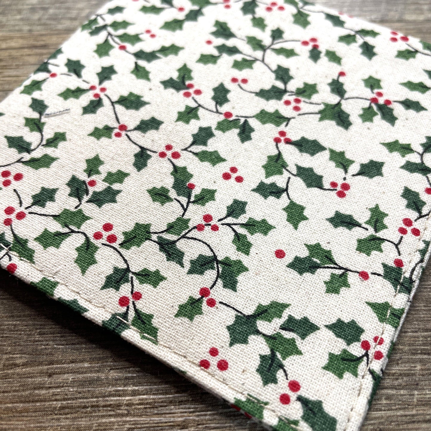 Fabric Corner Bookmark - Calico Holly