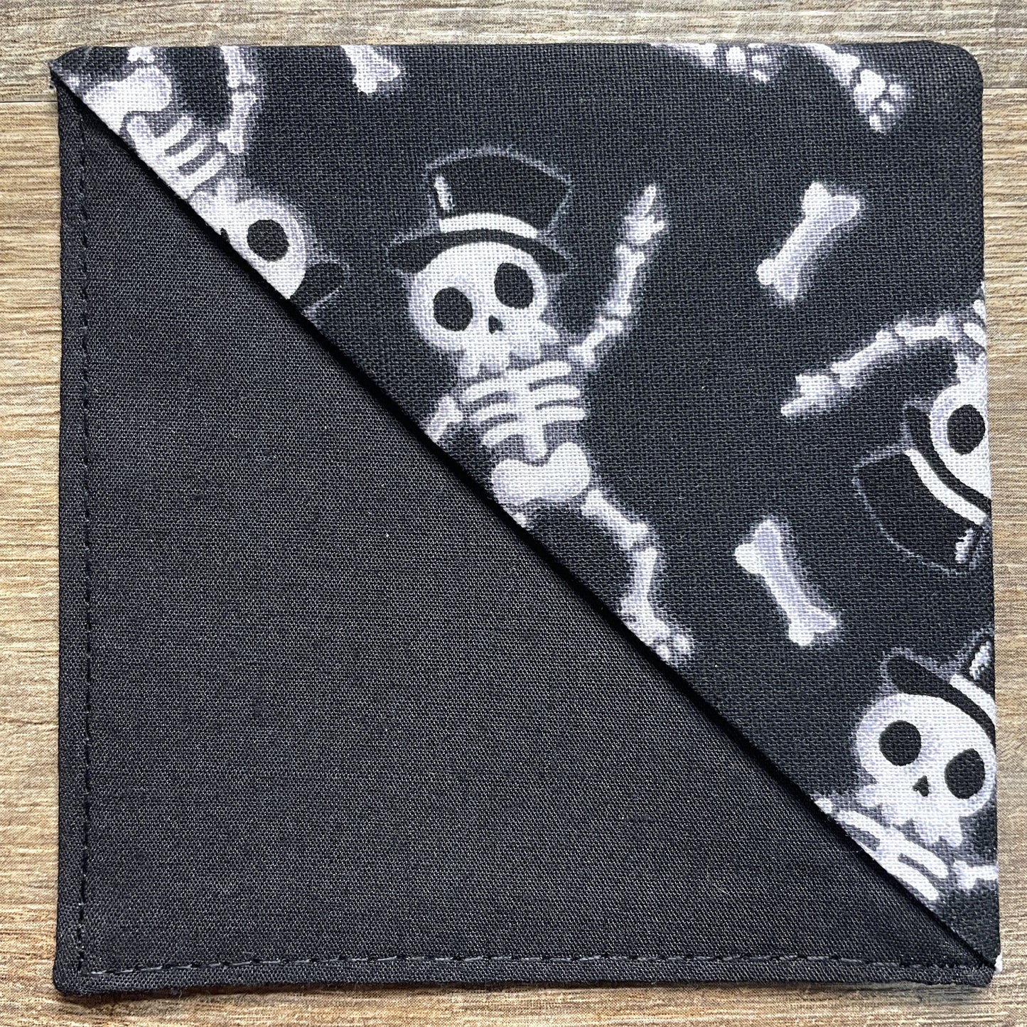 Fabric Corner Bookmark - Dancing Skeleton
