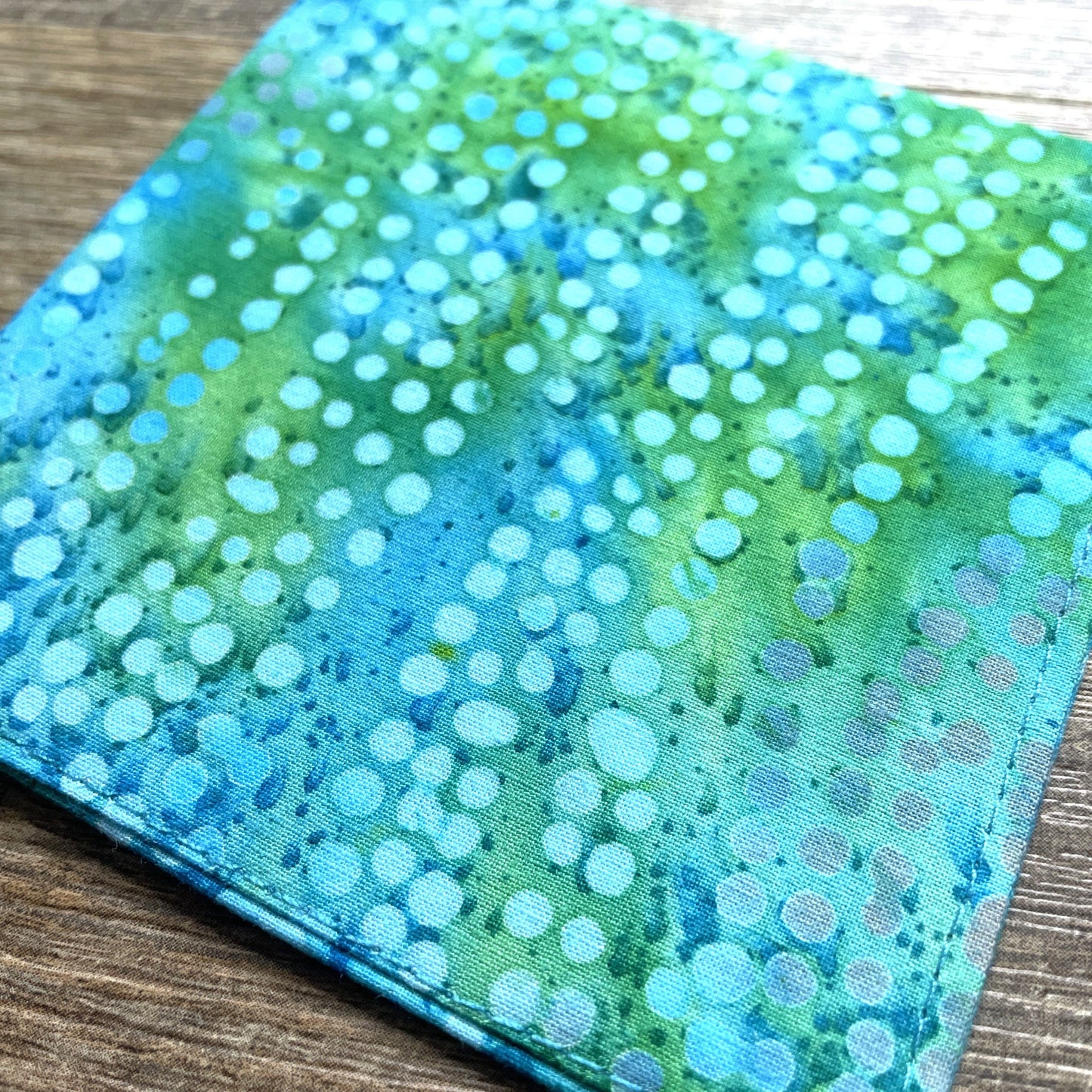 Fabric Corner Bookmark - Dot Waves Green