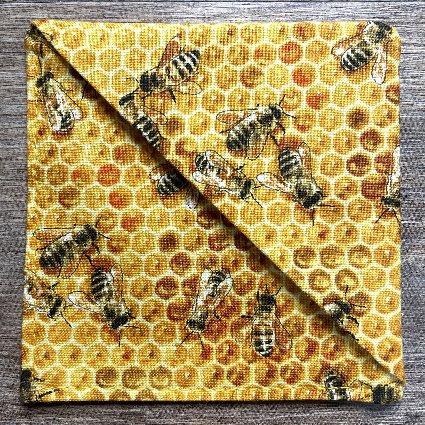Fabric Corner Bookmark - Honeycomb Bees