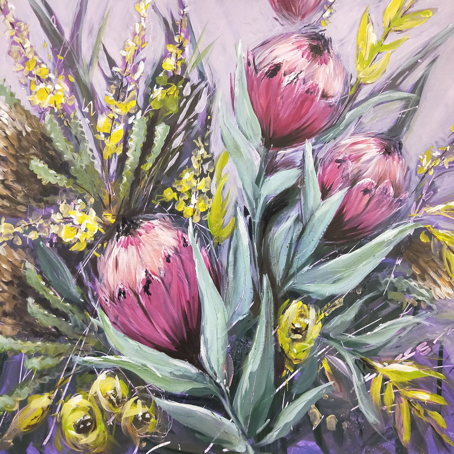 Acrylic Painting 'Australian Blooms' Original - PICK UP ONLY