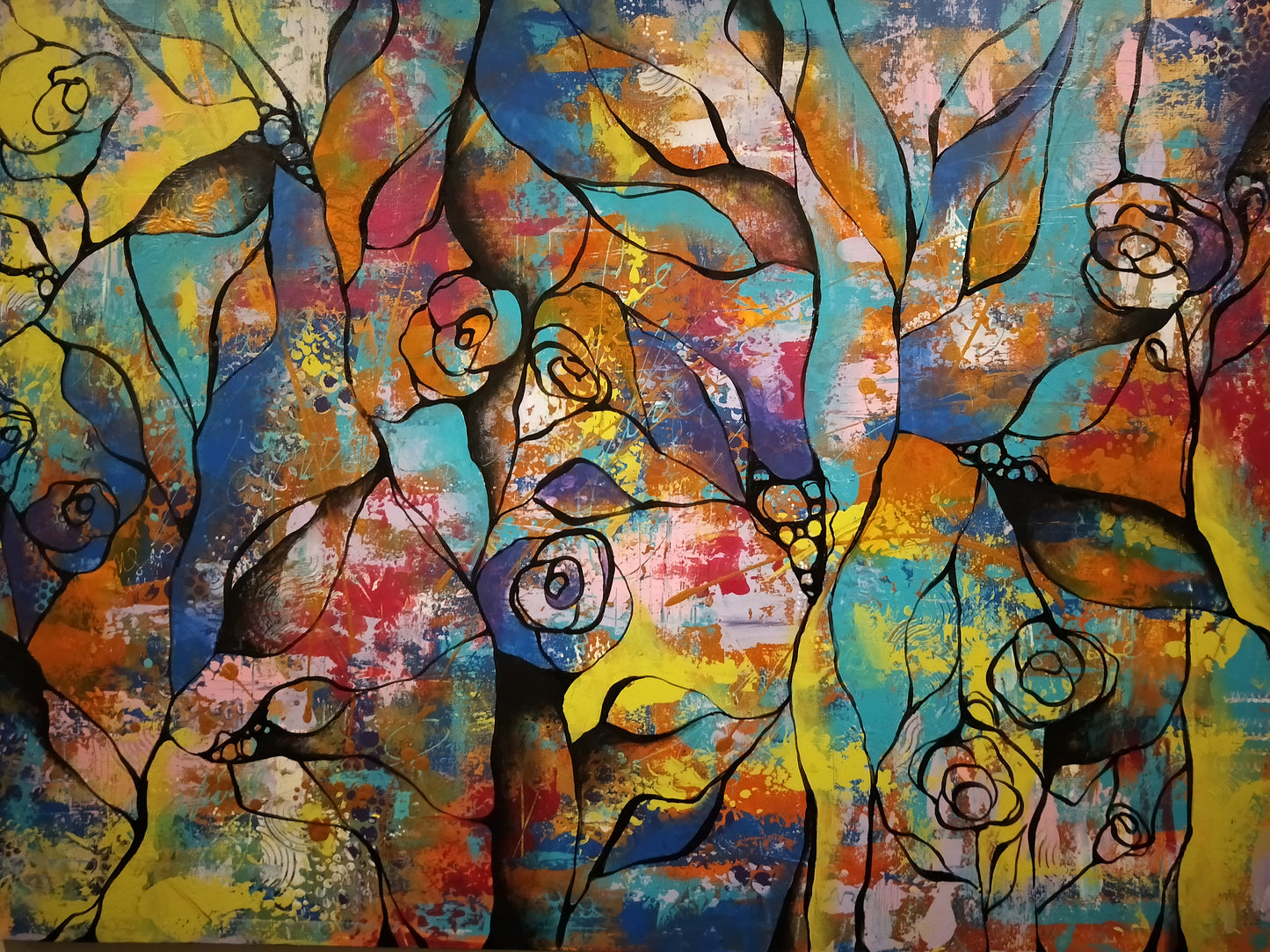 Acrylic Painting 'Abstract Garden Path' Original - PICK UP ONLY