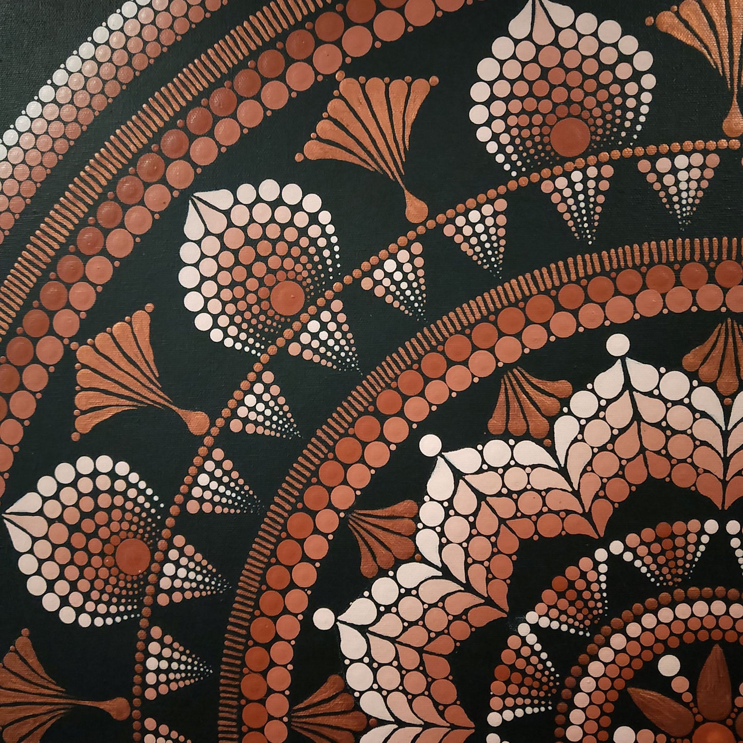 Acrylic Painting 'Bronze Dot Mandala' Original - PICK UP ONLY