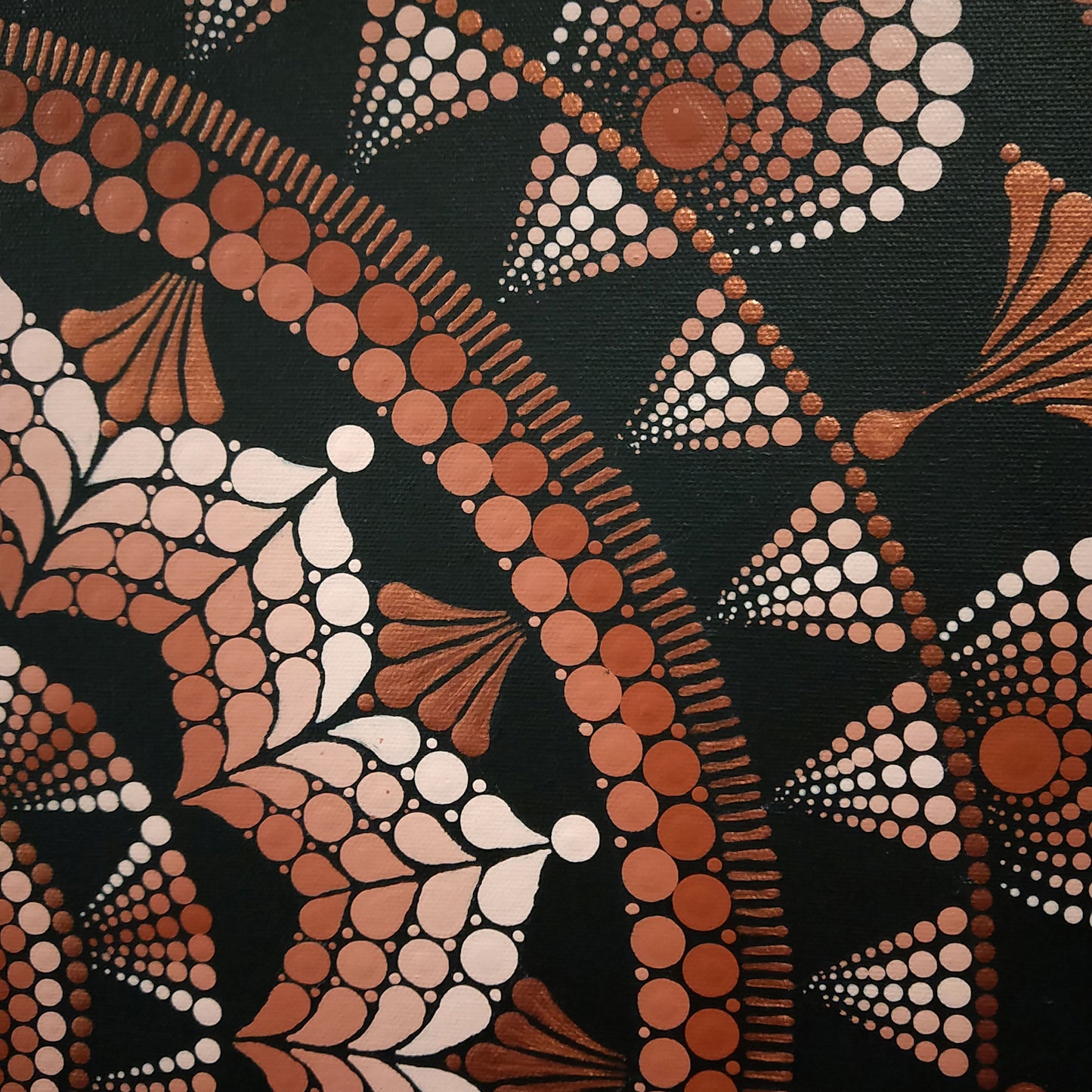 Acrylic Painting 'Bronze Dot Mandala' Original - PICK UP ONLY