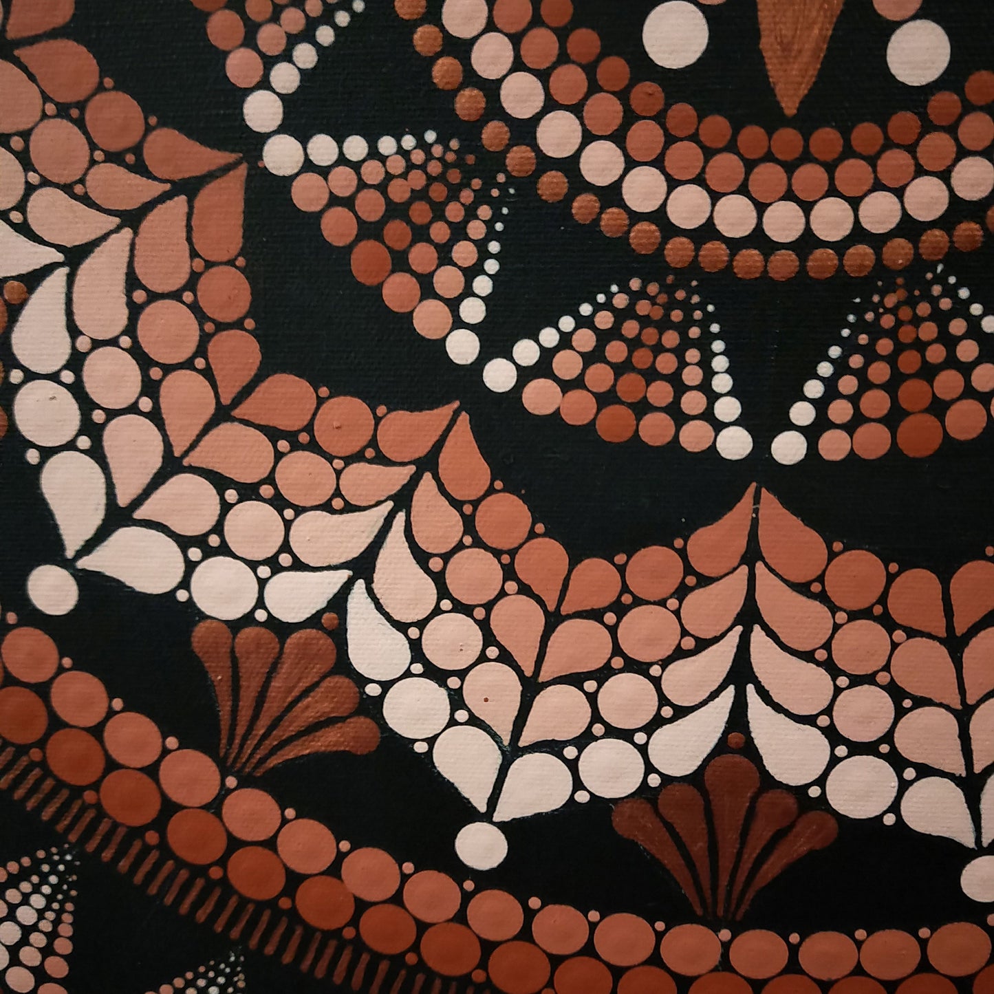 Acrylic Painting 'Bronze Dot Mandala' Original - PICK UP ONLY
