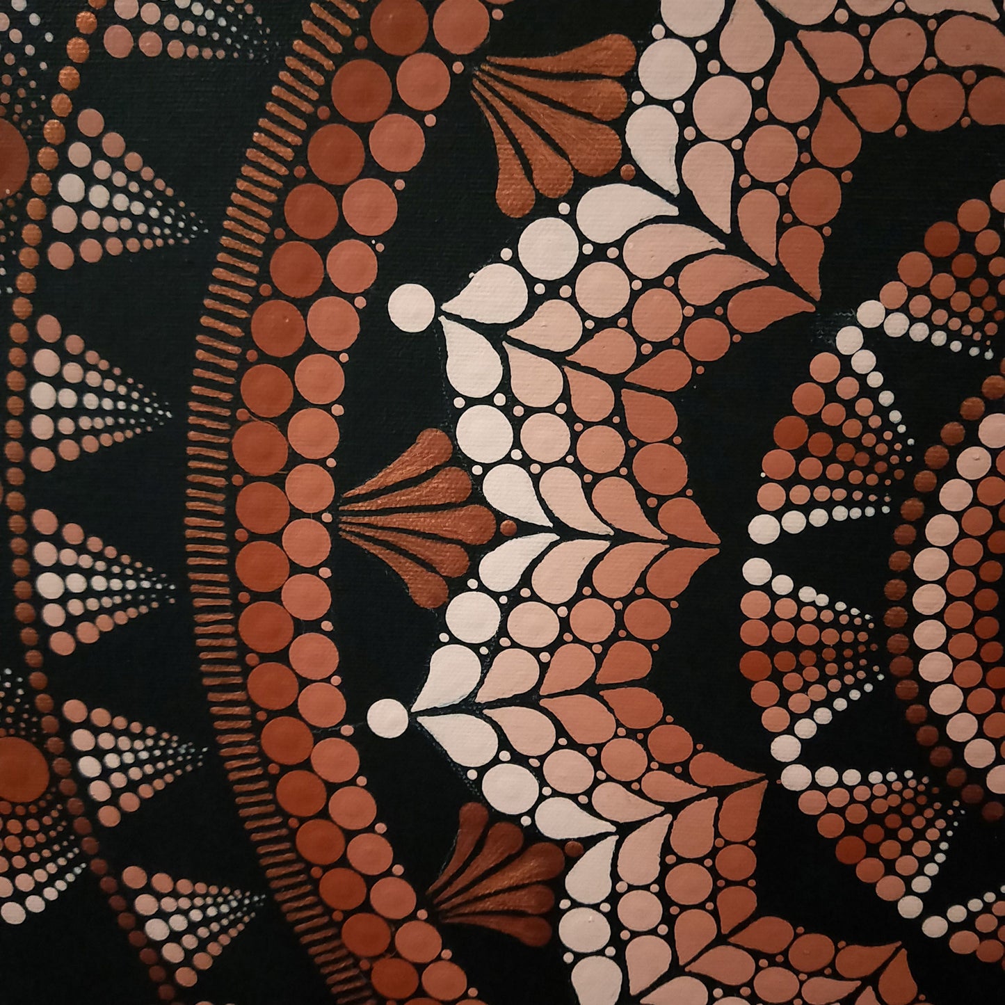 Acrylic Painting 'Bronze Dot Mandala' Original - PICK UP ONLY