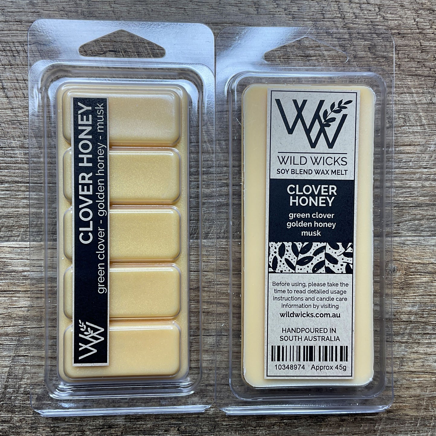 Wild Wicks Soy Wax Snap Bar Melts - Clover Honey
