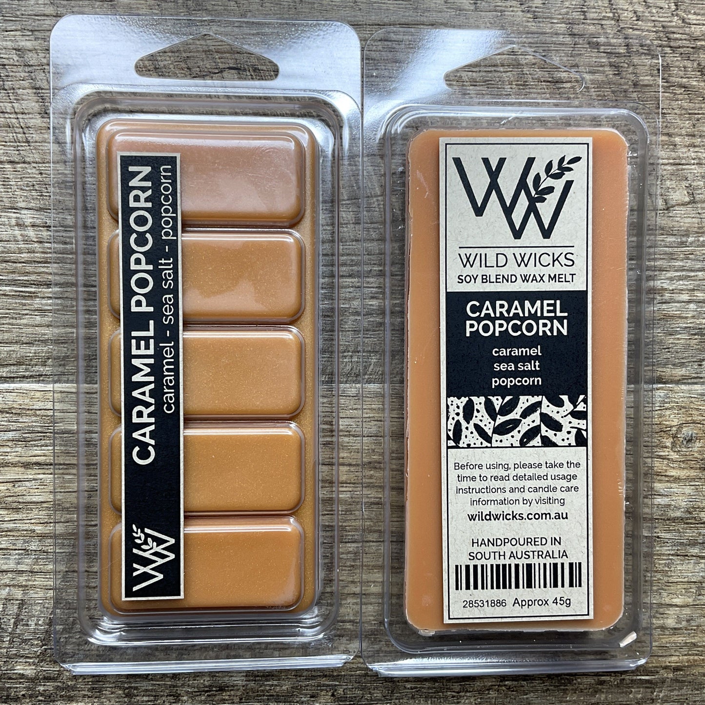 Wild Wicks Soy Wax Snap Bar Melts - Caramel Popcorn