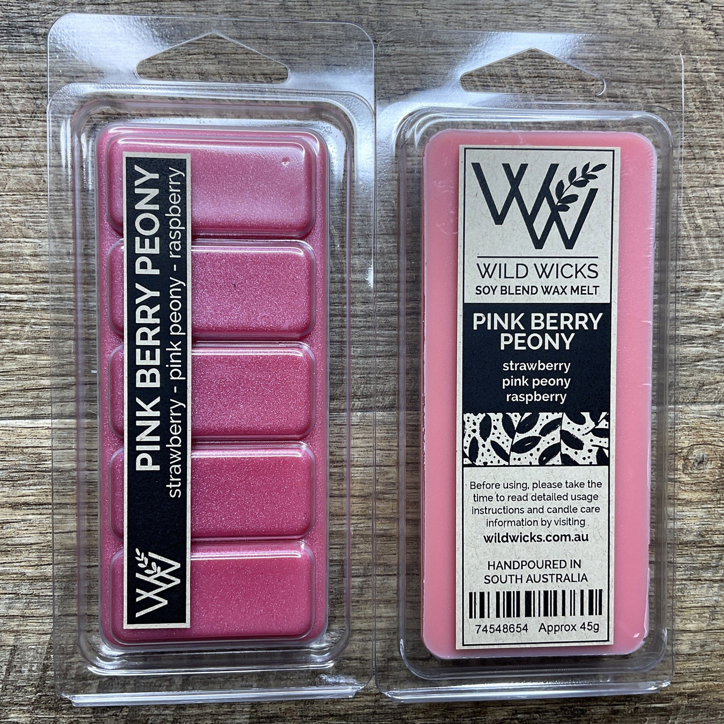Wild Wicks Soy Wax Snap Bar Melts - Pink Berry Peony