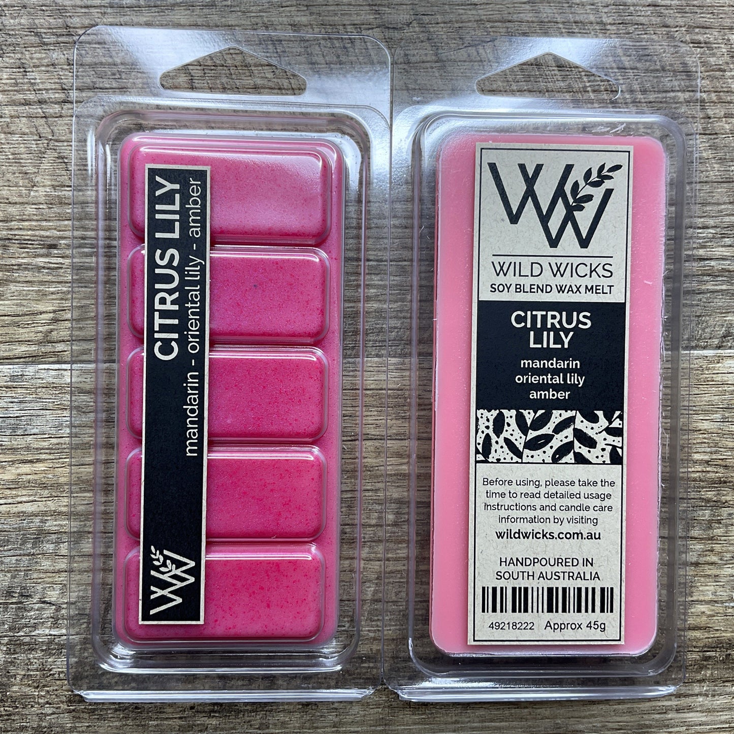 Wild Wicks Soy Wax Snap Bar Melts - Citrus Lily