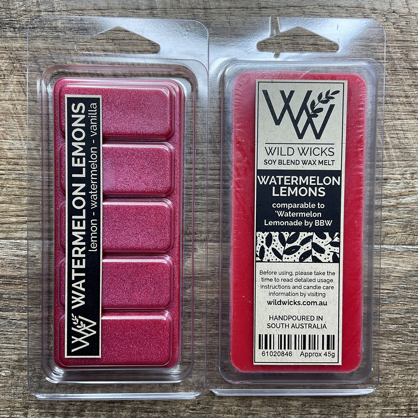Wild Wicks Soy Wax Snap Bar Melts - Watermelon Lemons