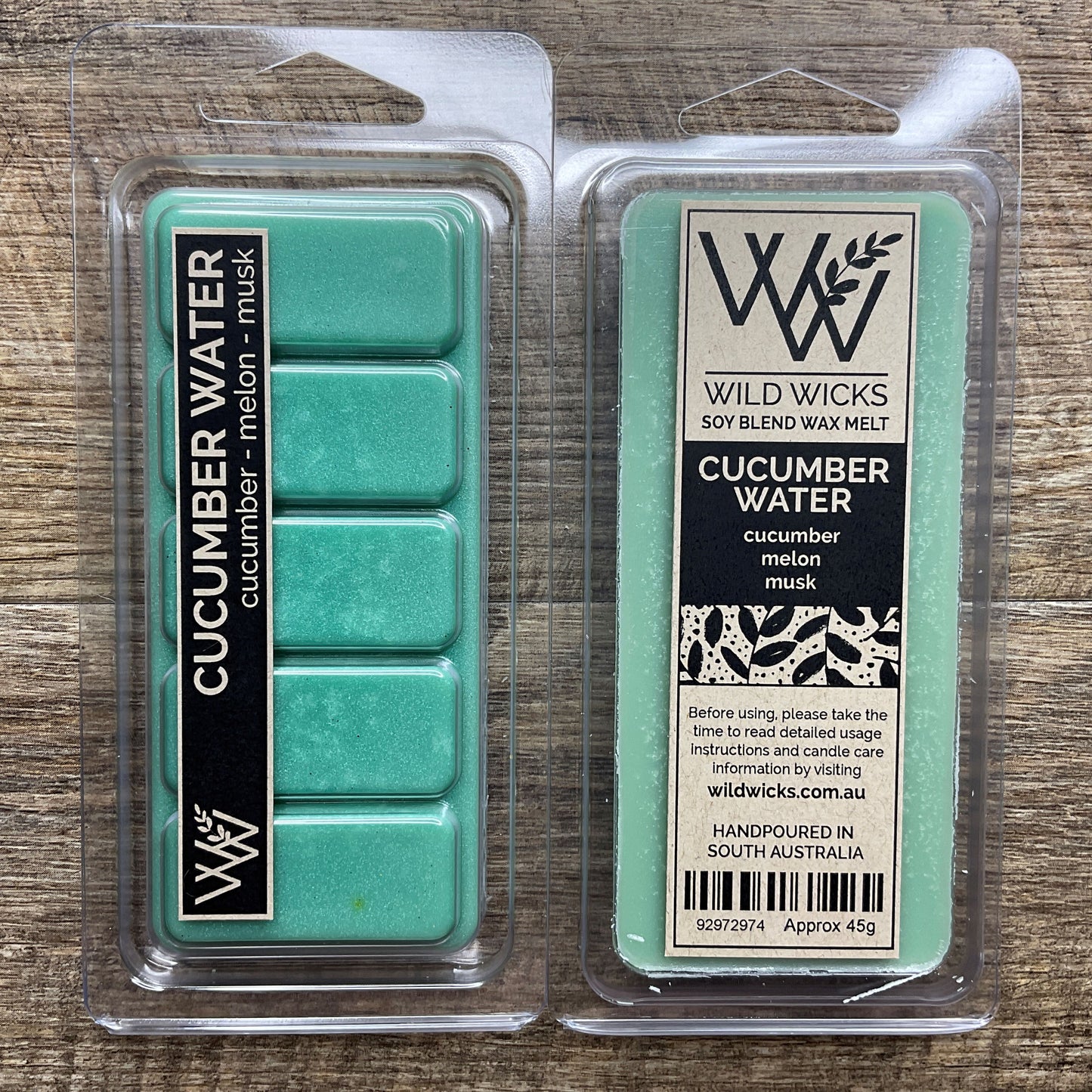 Wild Wicks Soy Wax Snap Bar Melts - Cucumber Water