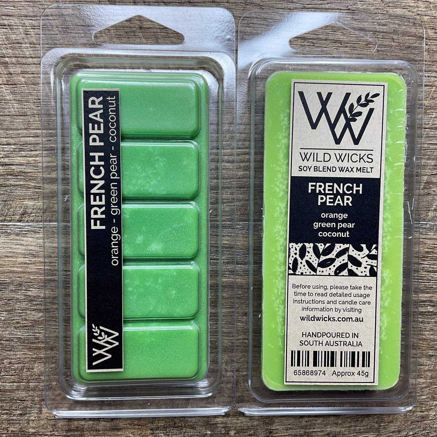 Wild Wicks Soy Wax Snap Bar Melts - French Pear