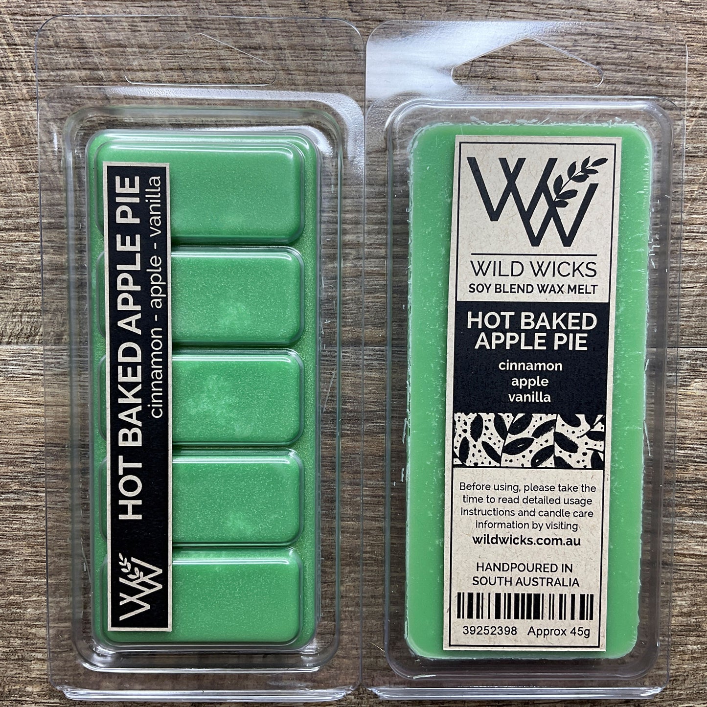 Wild Wicks Soy Wax Snap Bar Melts - Hot Baked Apple Pie
