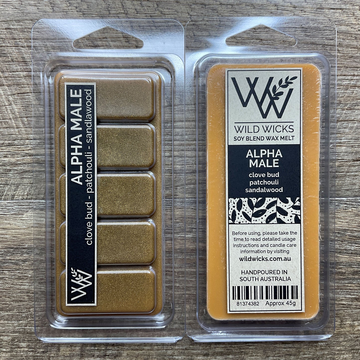 Wild Wicks Soy Wax Snap Bar Melts - Alpha Male