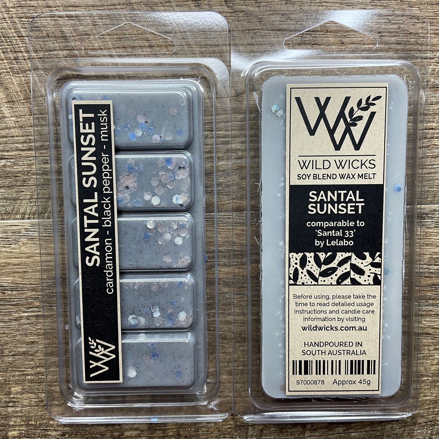Wild Wicks Soy Wax Snap Bar Melts - Santal Sunset