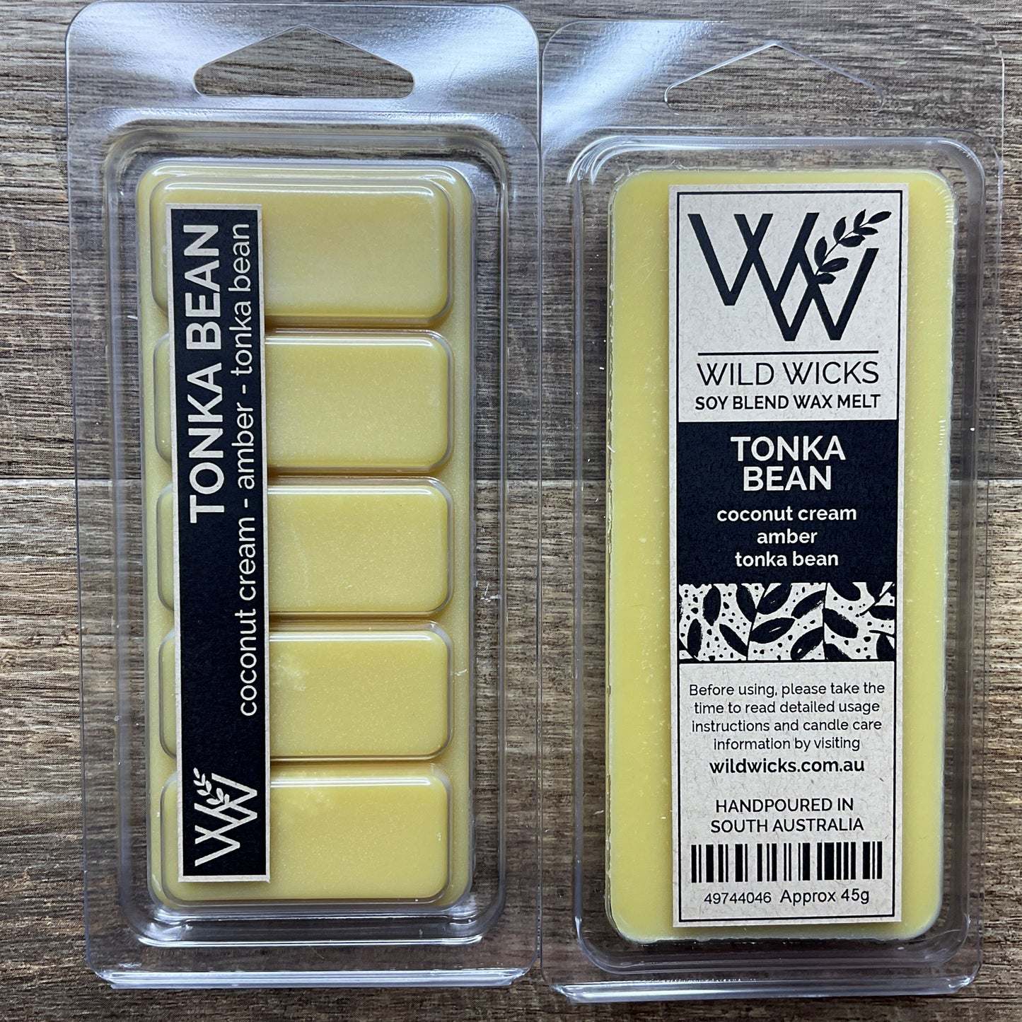 Wild Wicks Soy Wax Snap Bar Melts - Tonka Bean