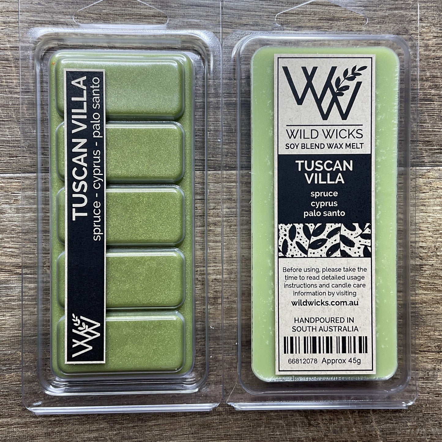 Wild Wicks Soy Wax Snap Bar Melts - Tuscan Villa