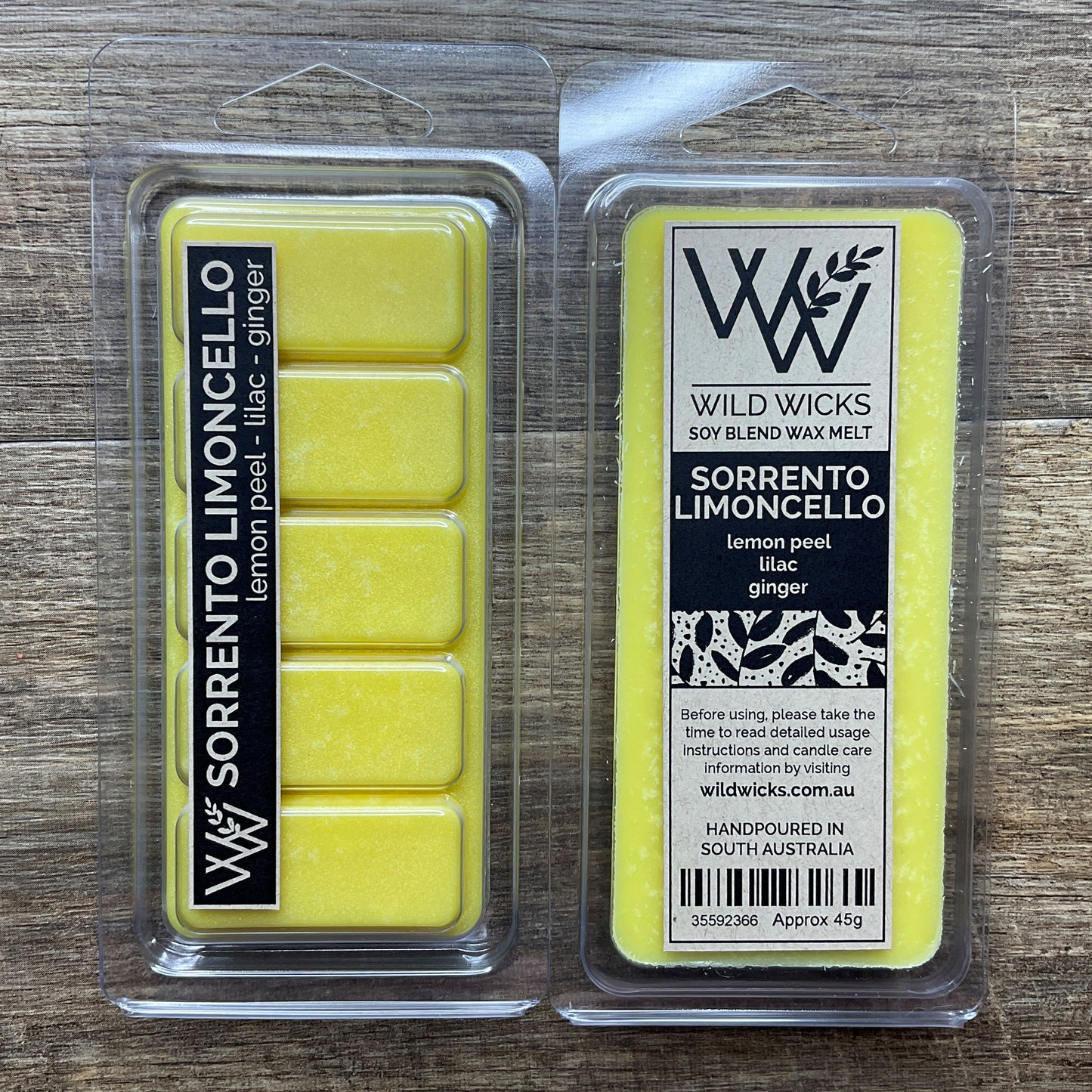 Wild Wicks Soy Wax Snap Bar Melts - Sorrento Limoncello