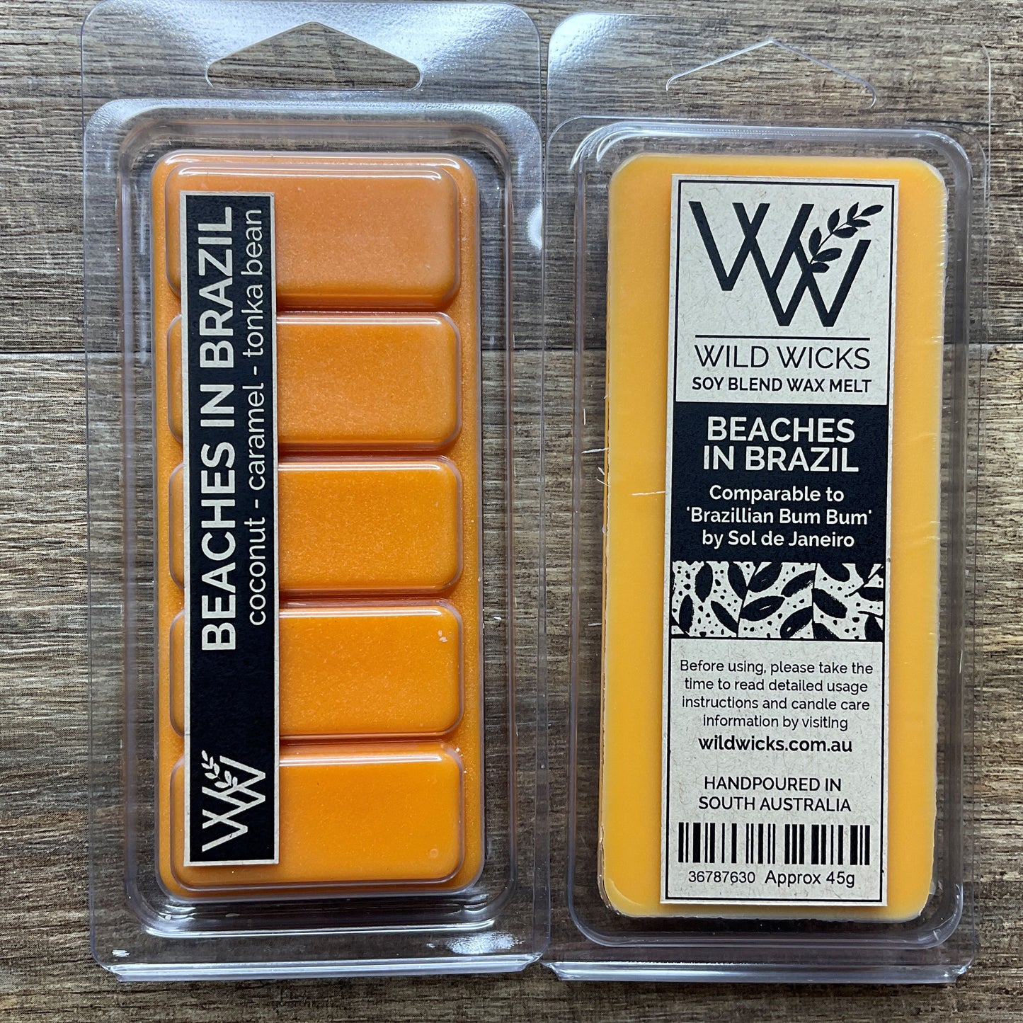 Wild Wicks Soy Wax Snap Bar Melts - Beaches in Brazil