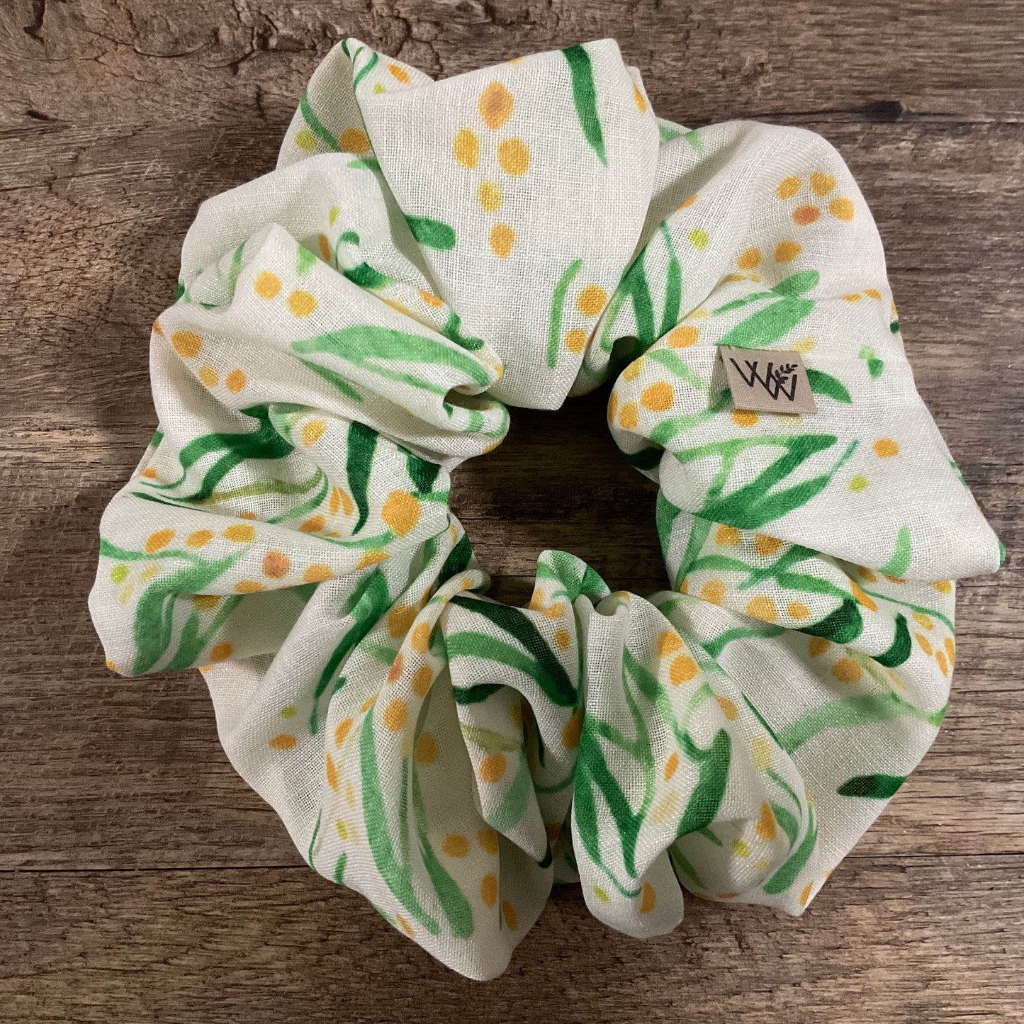 Scrunchies - Leaf & Yellow Blossom