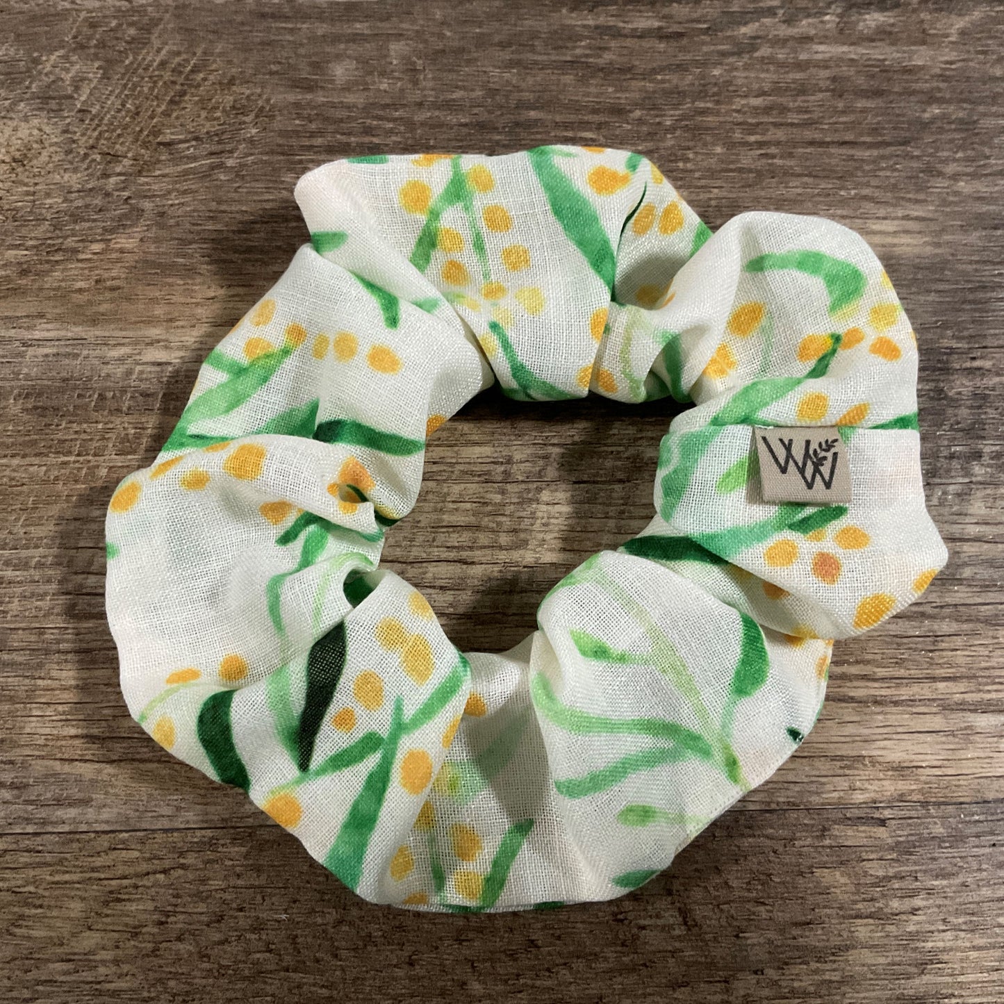 Scrunchies - Leaf & Yellow Blossom