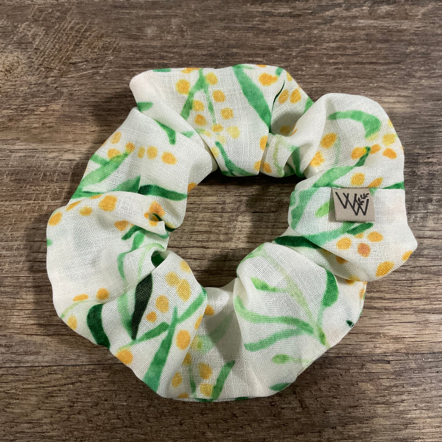 Scrunchies - Leaf & Yellow Blossom
