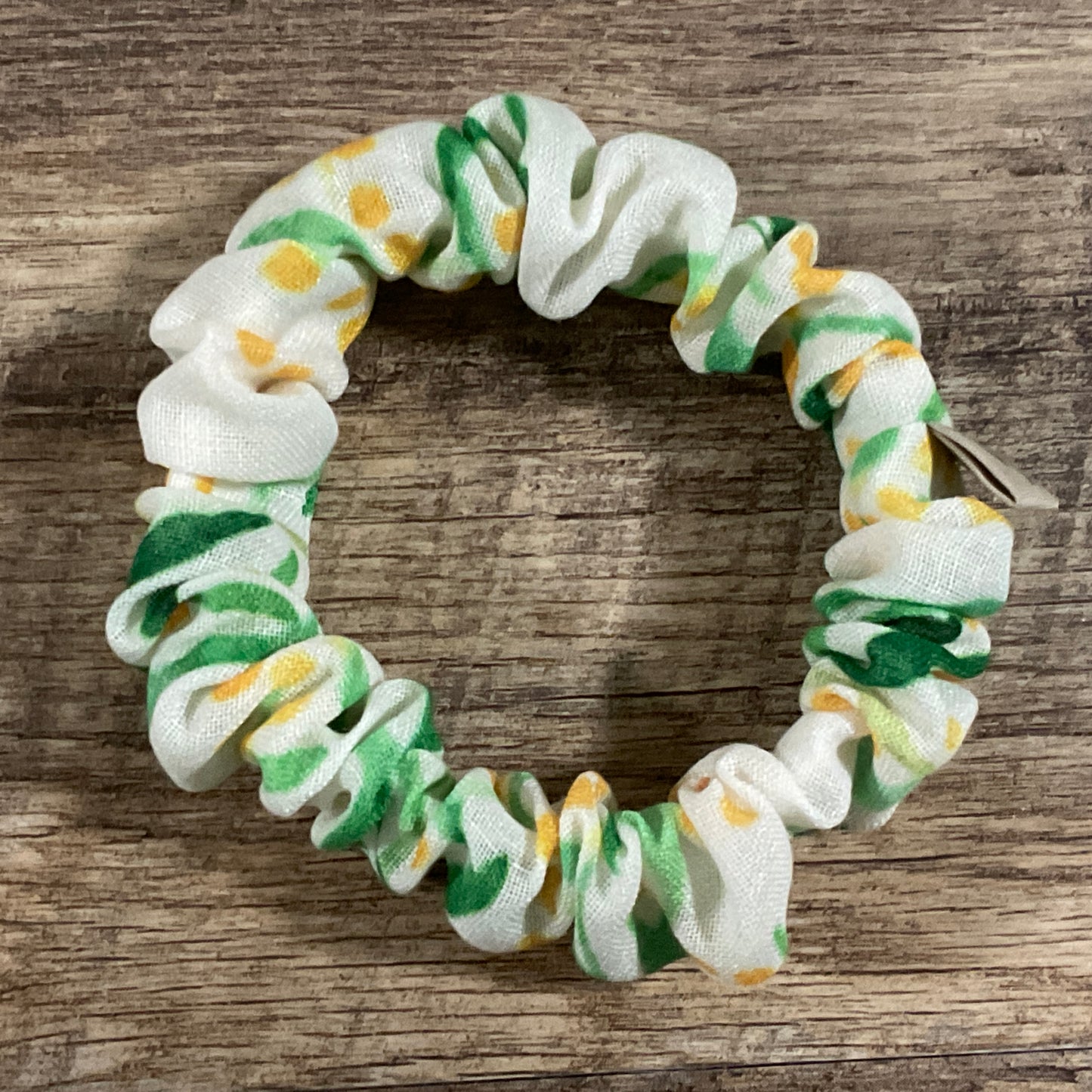 Scrunchies - Leaf & Yellow Blossom