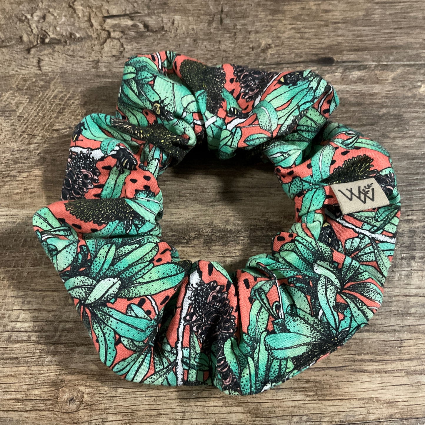 Scrunchies - Jade & Coral Banksia