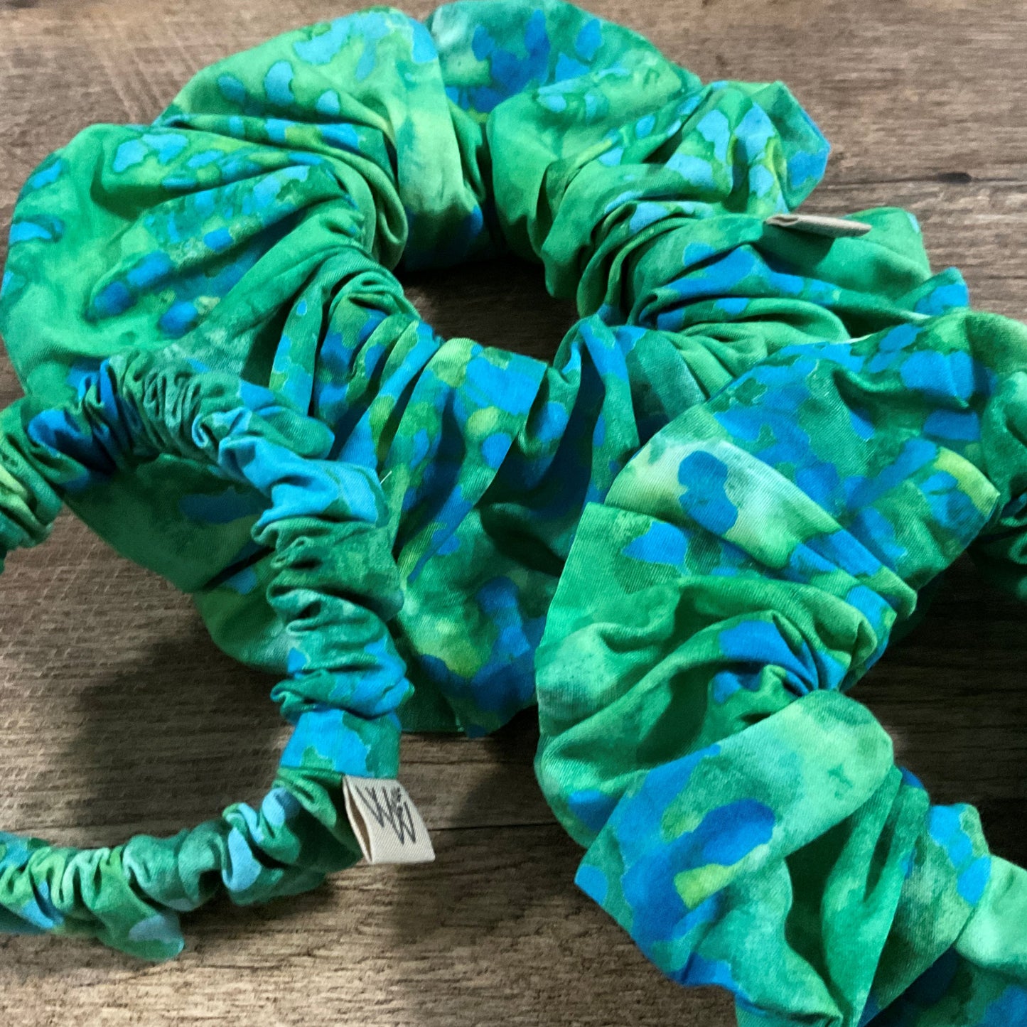 Scrunchies - Green & Blue Watercolour