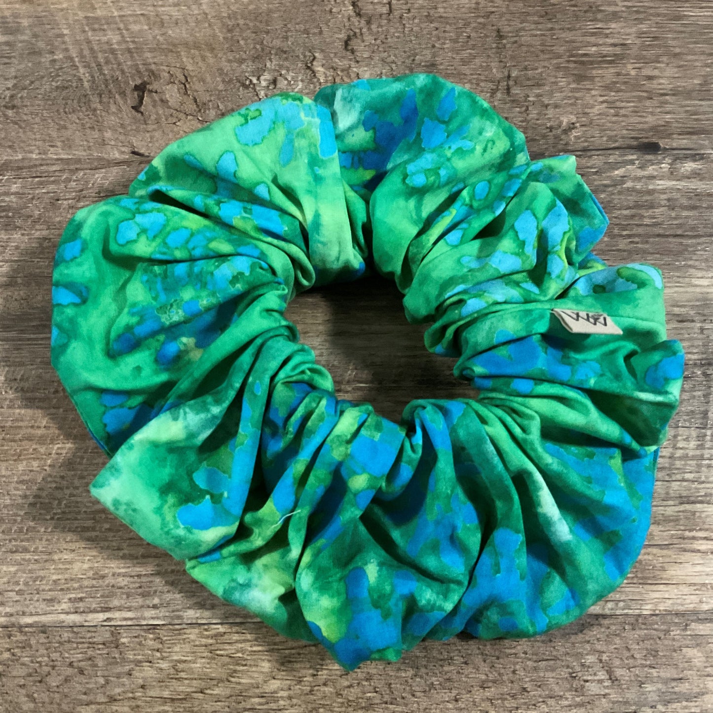 Scrunchies - Green & Blue Watercolour