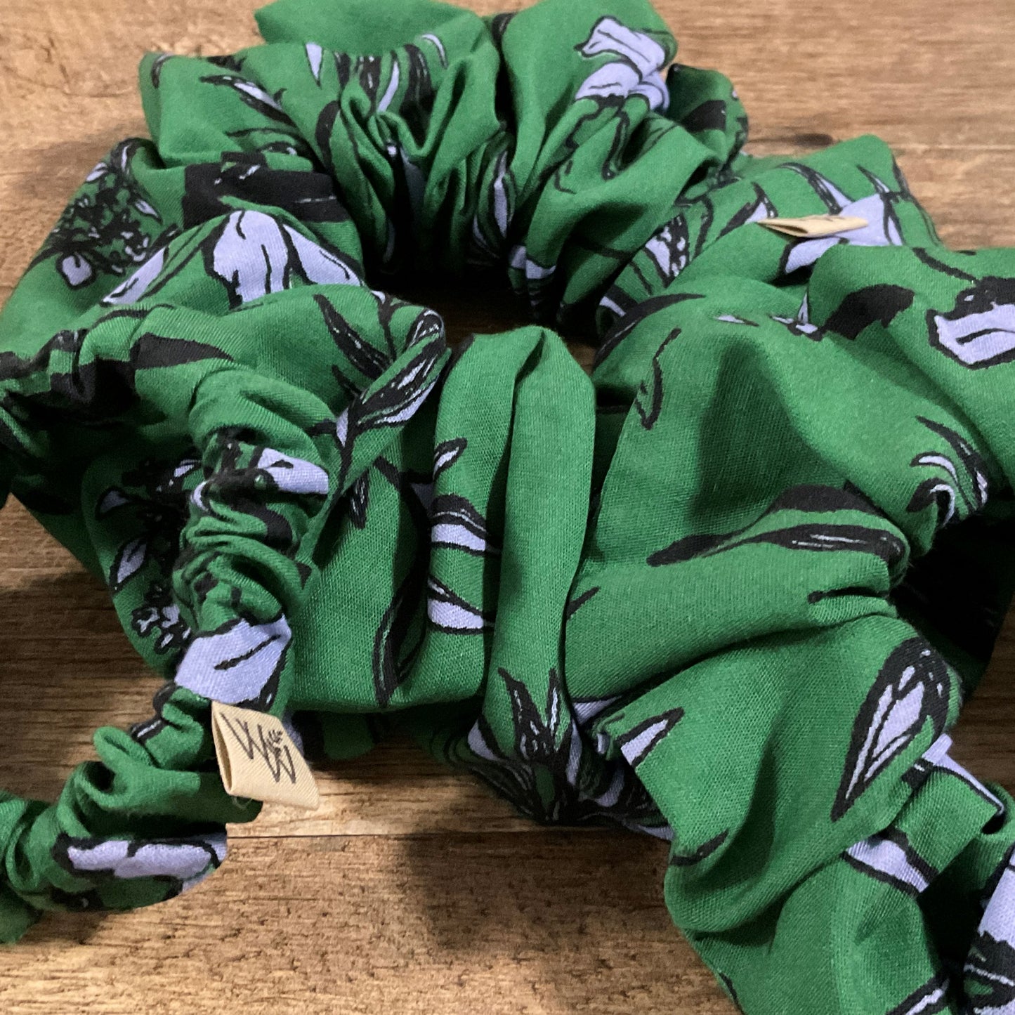 Scrunchies - Green Blue Abstract Floral
