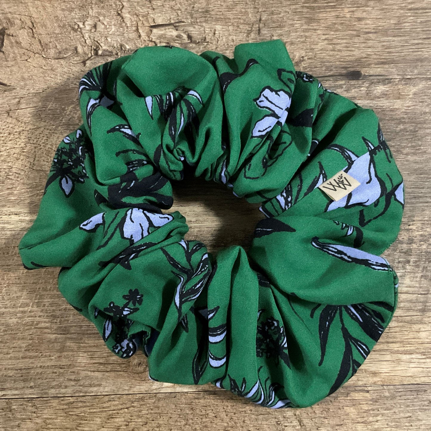 Scrunchies - Green Blue Abstract Floral