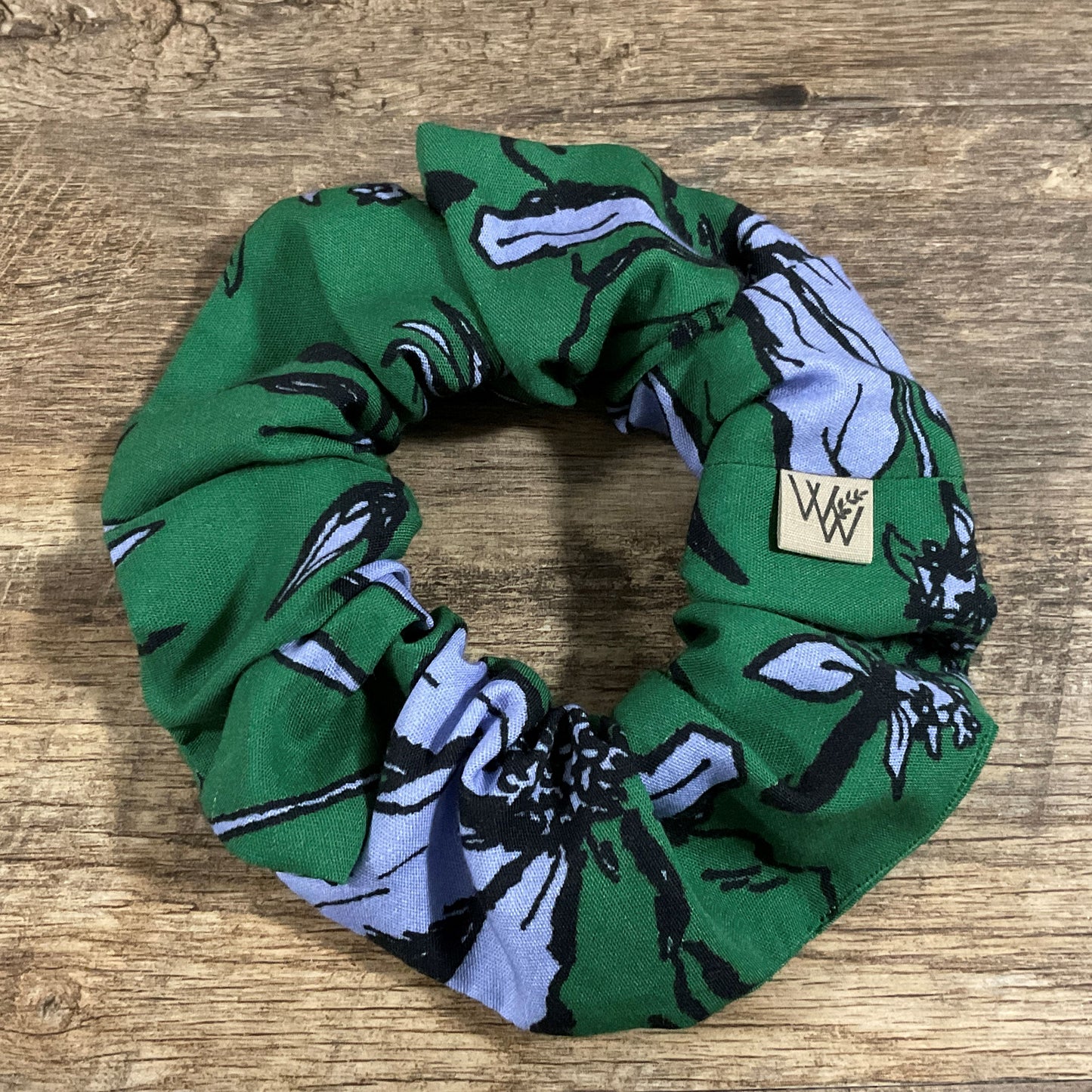 Scrunchies - Green Blue Abstract Floral