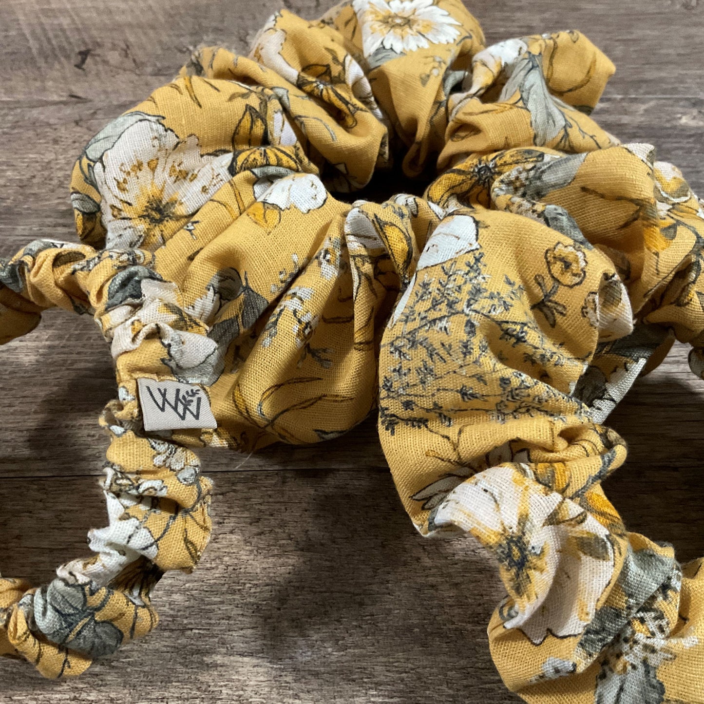 Scrunchies - Mustard Floral