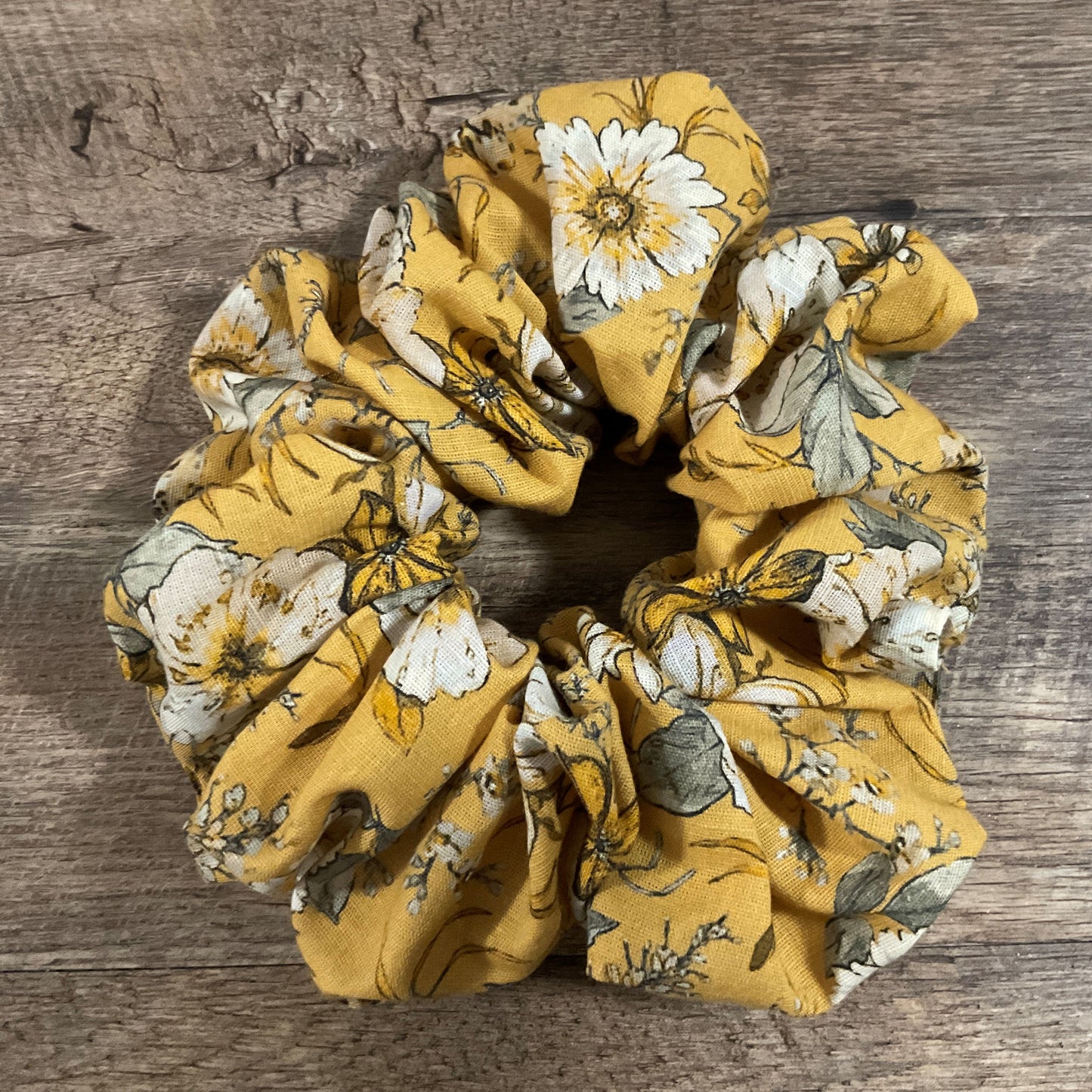 Scrunchies - Mustard Floral