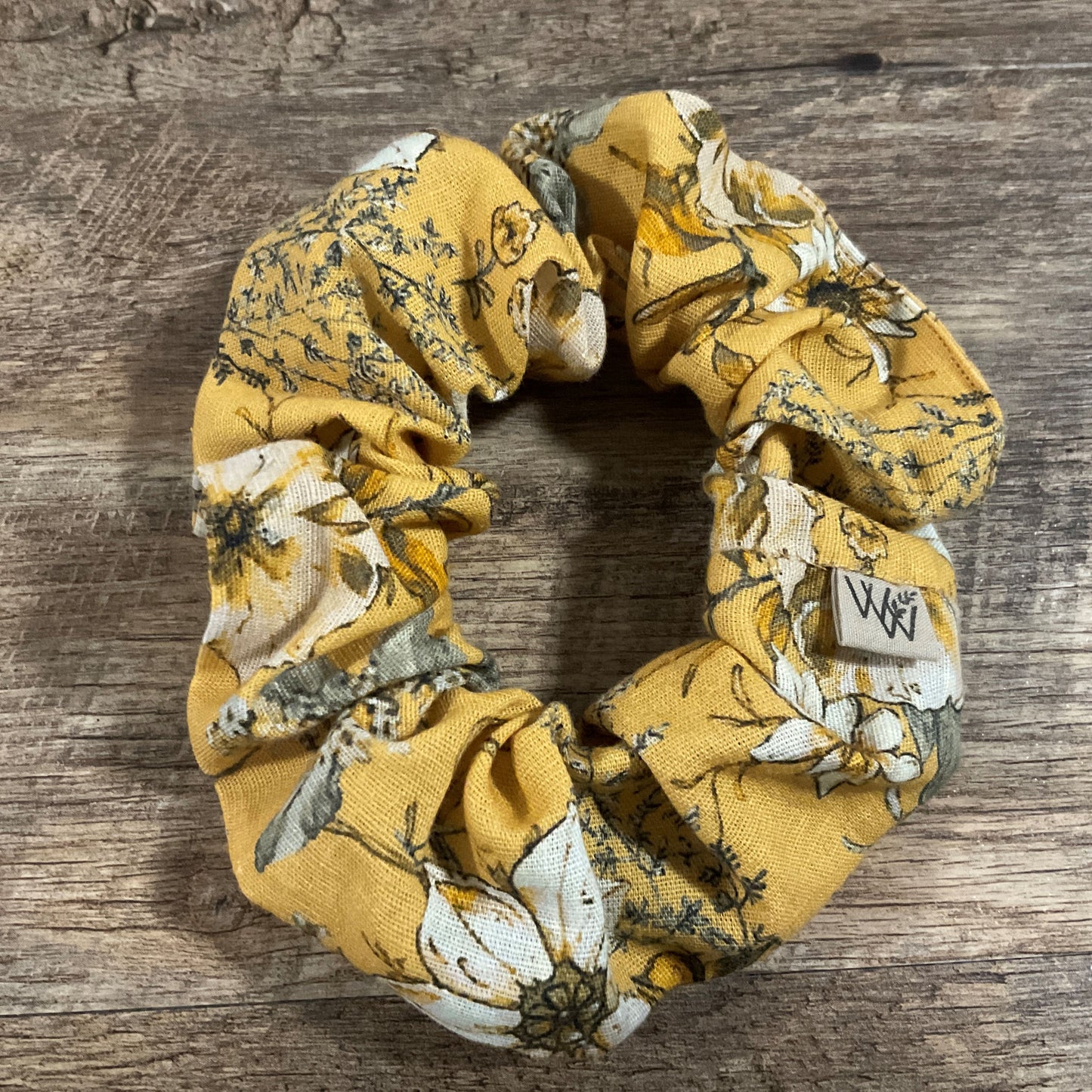 Scrunchies - Mustard Floral