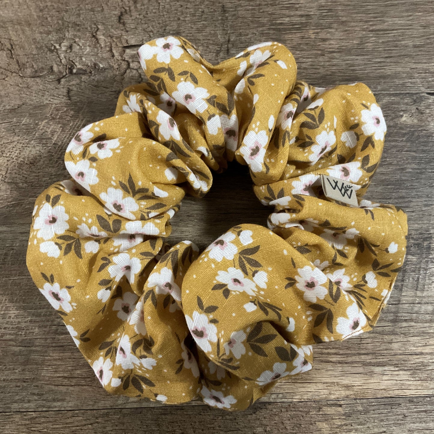 Scrunchies - Mustard & White Floral
