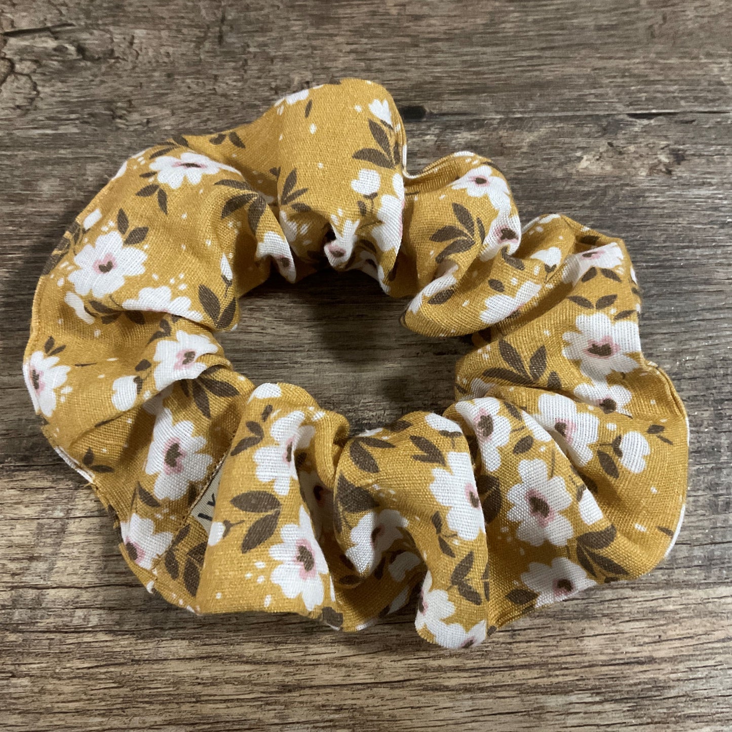 Scrunchies - Mustard & White Floral