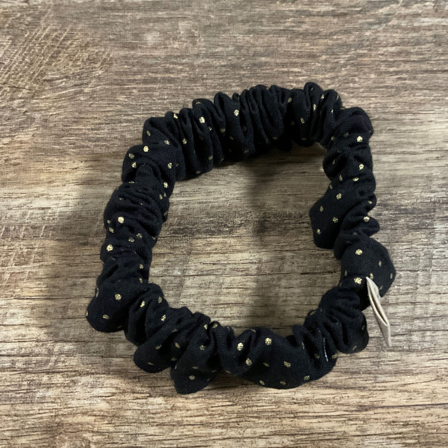 Scrunchies - Black with Gold Spots