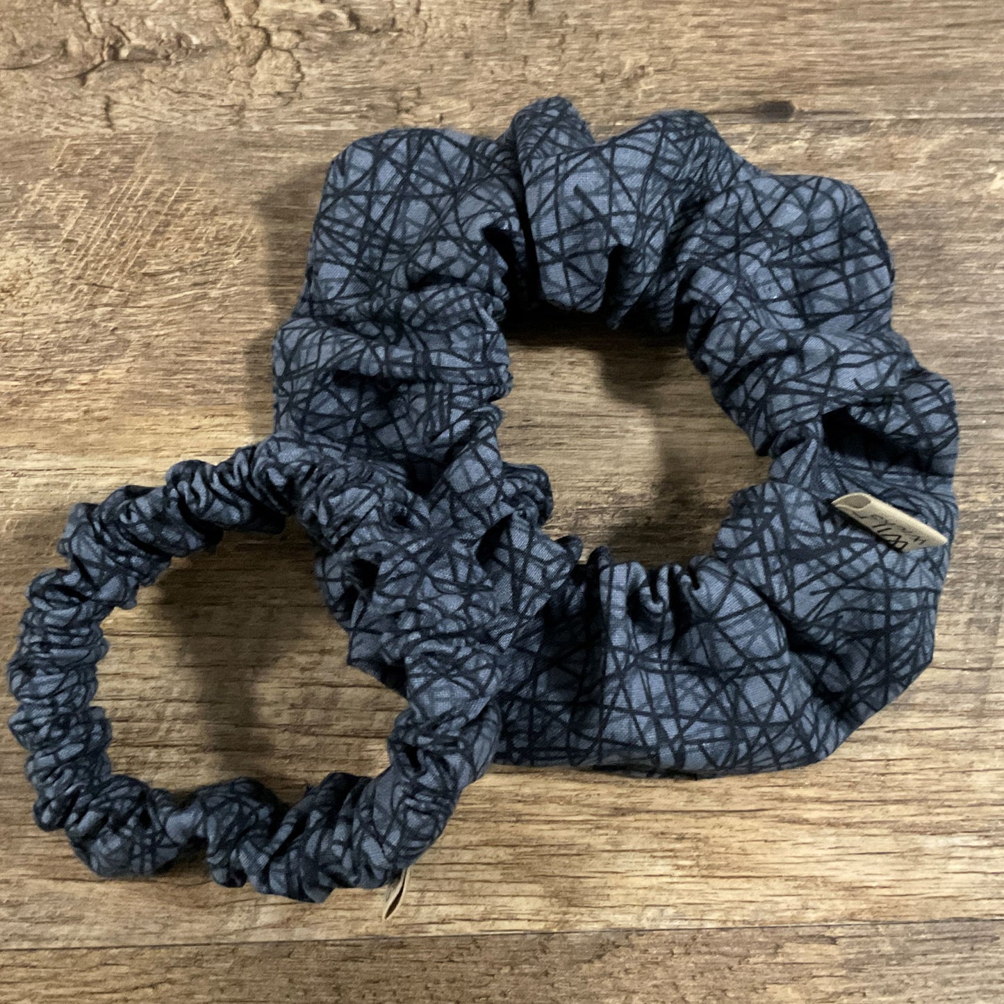 Scrunchies - Charcoal Abstract Lines