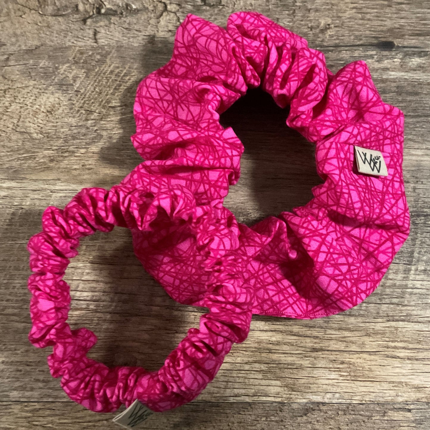 Scrunchies - Hot Pink Abstract Lines