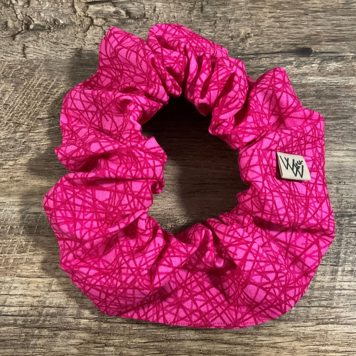 Scrunchies - Hot Pink Abstract Lines