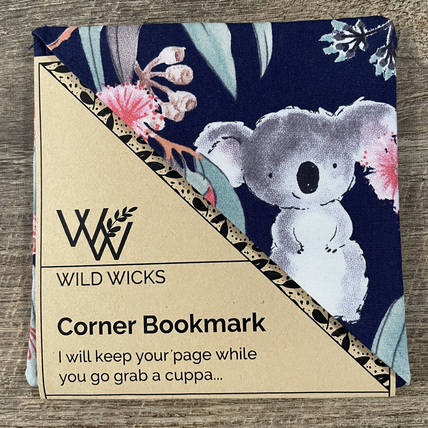 Fabric Corner Bookmark - Cute Koala