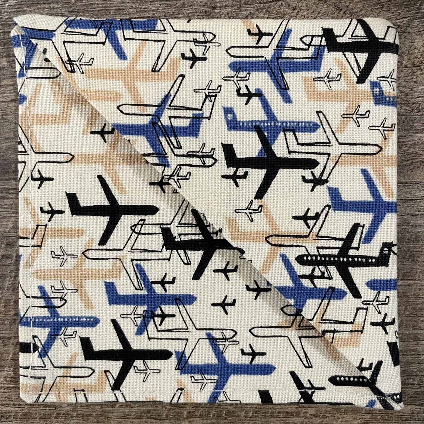 Fabric Corner Bookmark - Aeroplane